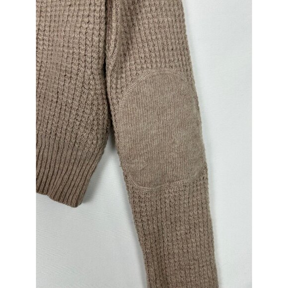 BCBG Max Azria Womens Beige Sweater Small Elbow Patches Wool & Cashmere Blend - Picture 13 of 13